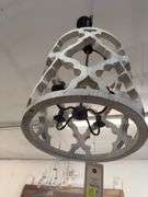 Jolette 4 Light Chandelier - Wooden Approx 32in Tall