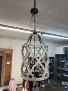 Jolette 4 Light Chandelier - Wooden Approx 32in Tall