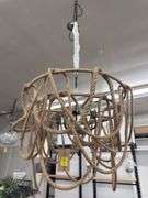 Macon 4 Light Pendant 26x21 Aged Pewter/Nat Rope