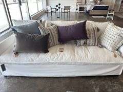 Siesta Key Sofa 90x36x39 Super Salt Fabric w/ Throw Pillows