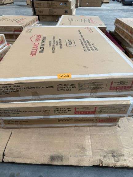 (3) Holland House White Rectangular Dining Table