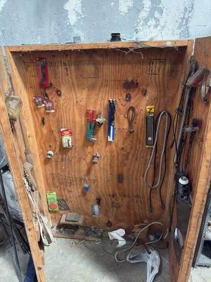 Wooden Cabinet w/ Tools
