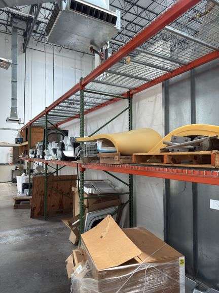Pallet Racking - (5) 10ft Uprights - (16) 8ft Cross Braces - (8) Wire Bottoms