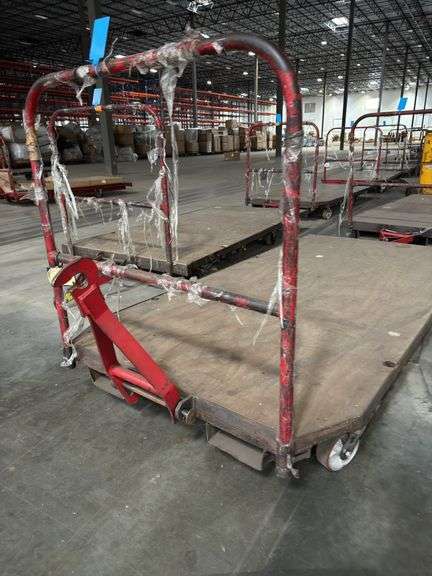 (9) 4ft x 8ft Steel Trolly Carts - With Forklift Slots & Heavy Duty Casters