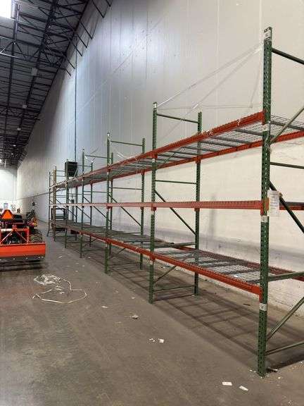 12ft Tall Pallet Racking w/ Wire Bottoms - (36) 8ft Crossbars (7) Uprights