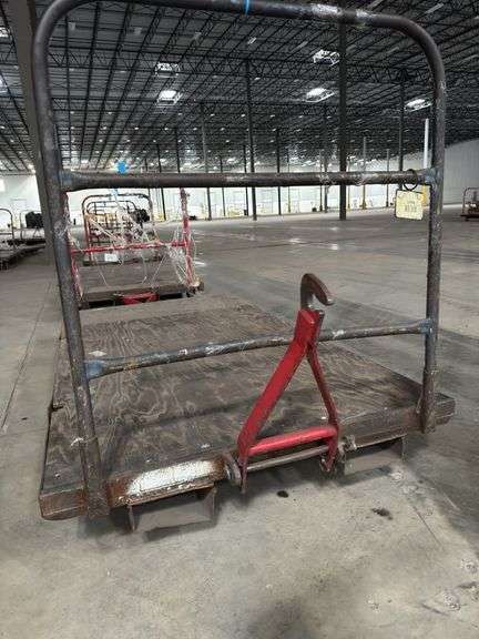 (6) 4ft x 8ft Steel Trolly Carts - With Forklift Slots & Heavy Duty Casters