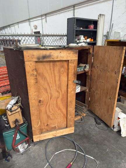 Wooden Cabinet w/ Misc Tools - 4ft x 3ft x 5ft Tall