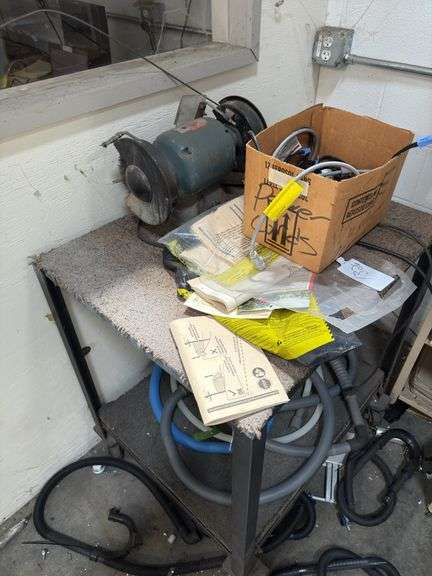 Steel Cart & Metal Shelving w/ Misc Parts