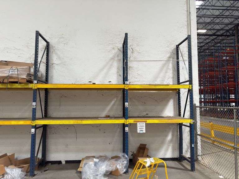 Pallet Racking - (7) 13ft Tall Uprights - (24) 6ft Cross Braces