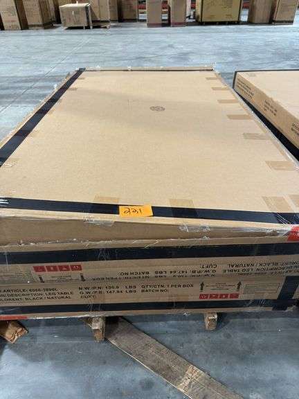 (2) Step one Leg Table 60066-3890 Black/Natural Dining Tables - Matches Buffet&Hutches
