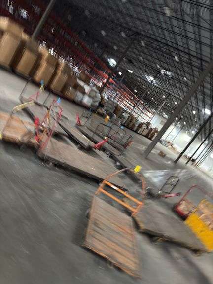 (10) 4ft x 8ft Steel Trolly Carts - With Forklift Slots & Heavy Duty Casters & 2 Mini Carts