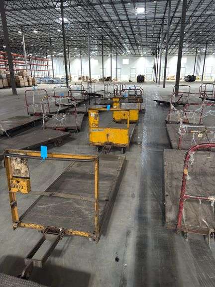 (7) 4ft x 8ft Steel Trolly Carts - With Forklift Slots & Heavy Duty Casters