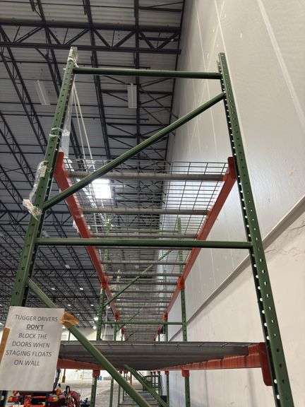 12ft Tall Pallet Racking w/ Wire Bottoms - (36) 8ft Crossbars (7) Uprights