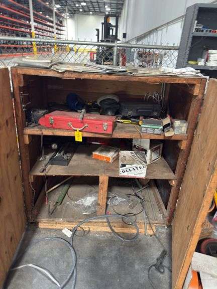 Wooden Cabinet w/ Misc Tools - 4ft x 3ft x 5ft Tall