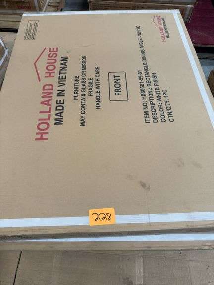 (3) Holland House White Rectangular Dining Table