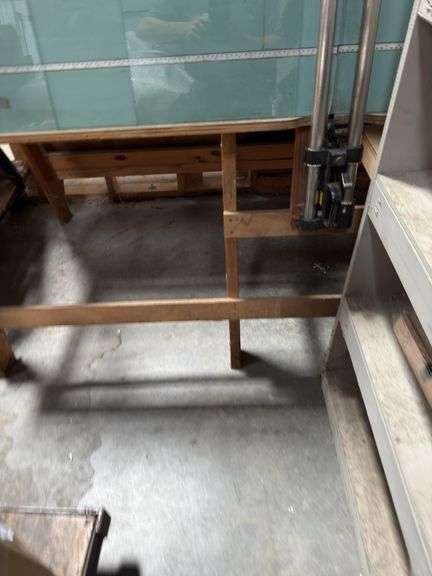 Rolling Glass Cutting Station w/ Rear Storage - Large Unit
