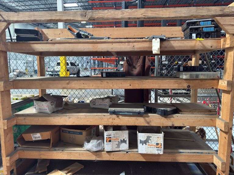 Wooden Shelving w/ Misc Parts - 3ft x 6ft