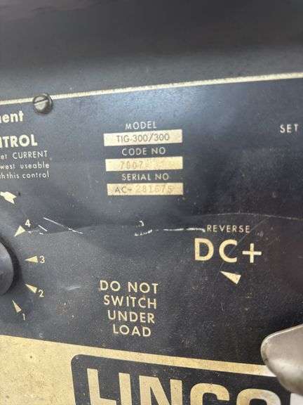 Lincoln Electric IDEALARC TIG-300/300 AC/DC Arc Welder, Single Phase