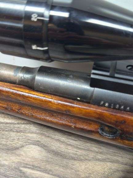 Early Model Military Style Gun with Bayonet & Scope (#E51855)