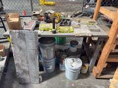 Metal Shop Table w/ Misc Tools