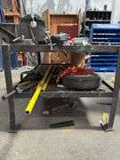 5ft x 3ft Steel Shop Table w/ Vise & Grinder