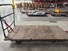 (6) 4ft x 8ft Steel Trolly Carts - With Forklift Slots & Heavy Duty Casters