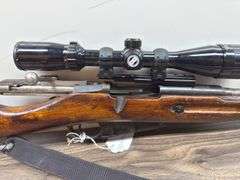 Early Model Military Style Gun with Bayonet & Scope (#E51855)