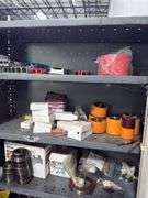Steel Shelf Full of Bearings & Forklift Wheels