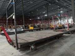 (6) 4ft x 8ft Steel Trolly Carts - With Forklift Slots & Heavy Duty Casters