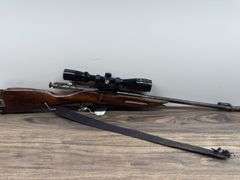 Early Model Military Style Gun with Bayonet & Scope (#E51855)