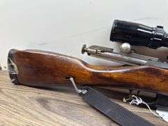 Early Model Military Style Gun with Bayonet & Scope (#E51855)