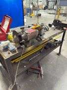5ft x 3ft Steel Shop Table w/ Vise & Grinder
