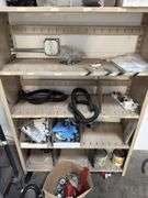 Steel Cart & Metal Shelving w/ Misc Parts