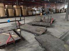 (10) 4ft x 8ft Steel Trolly Carts - With Forklift Slots & Heavy Duty Casters & 2 Mini Carts