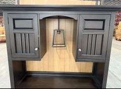 (2) Badcock Hutches - Natural Wood/Black w/ Light