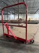 (5) 4ft x 8ft Steel Trolly Carts - With Forklift Slots & Heavy Duty Casters - Hook Up Like Train or Lift