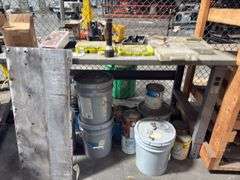 Metal Shop Table w/ Misc Tools