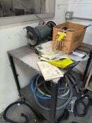 Steel Cart & Metal Shelving w/ Misc Parts