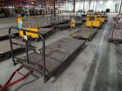 (7) 4ft x 8ft Steel Trolly Carts - With Forklift Slots & Heavy Duty Casters