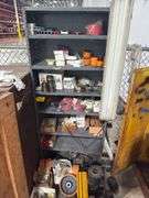 Steel Shelf Full of Bearings & Forklift Wheels