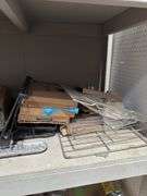 Large Wooden Shelf w/ Range & Stove Parts