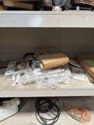 Large Wooden Shelf w/ Range & Stove Parts