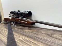 Early Model Military Style Gun with Bayonet & Scope (#E51855)