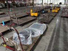 (7) 4ft x 8ft Steel Trolly Carts - With Forklift Slots & Heavy Duty Casters