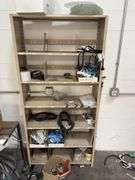 Steel Cart & Metal Shelving w/ Misc Parts
