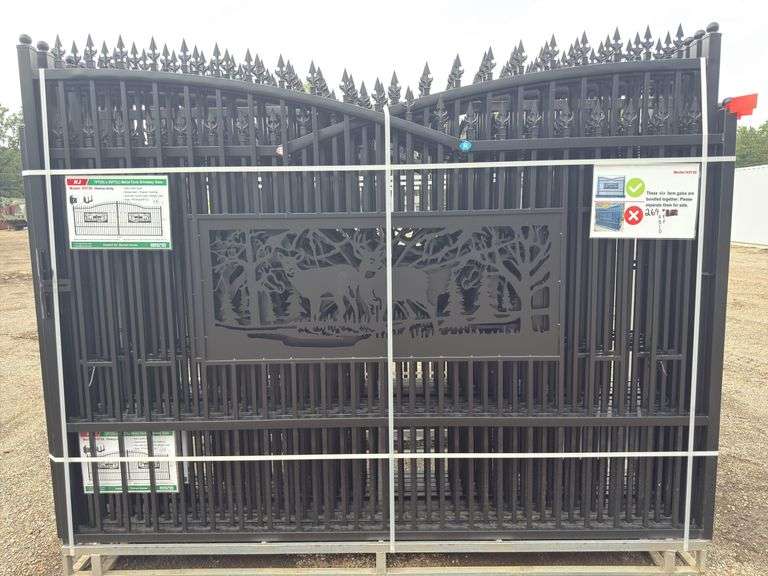 KJ - 7FT(H)x 20FT(L) Metal Farm Driveway Gate