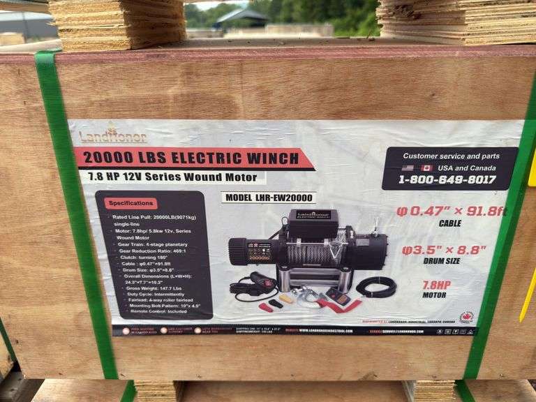 Electric Winch - 20000lb/12V/7.8HP