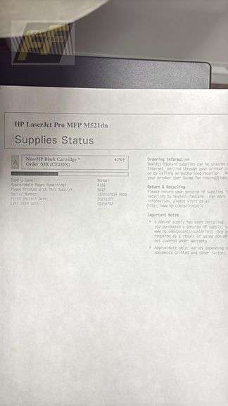 HP LaserJet Pro MFP M521dn with Extensive Configuration Data