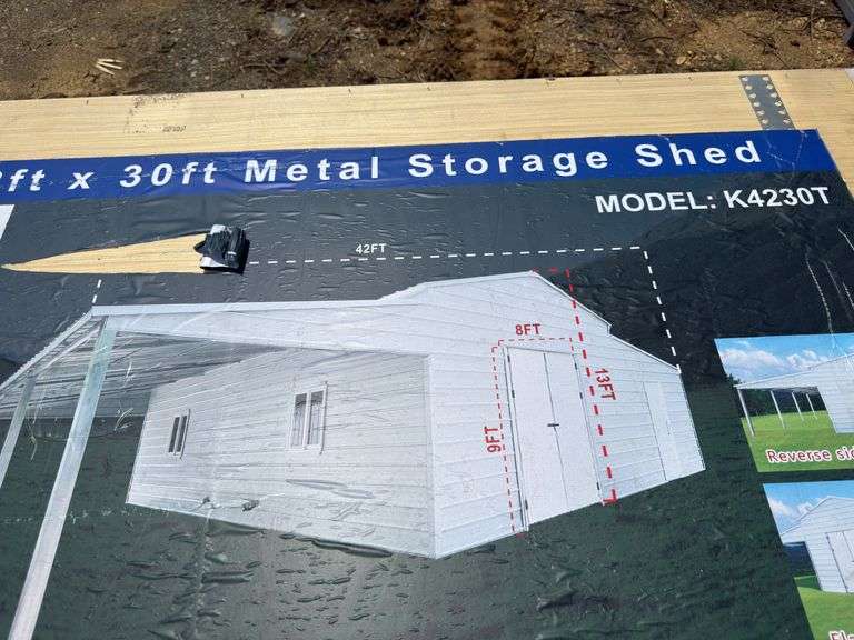 KJ - 42FT x 30FT Metal Storage Shed