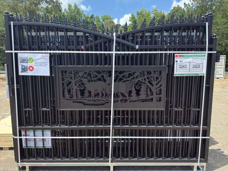 KJ - 7FT(H)x 20FT(L) Metal Farm Driveway Gate